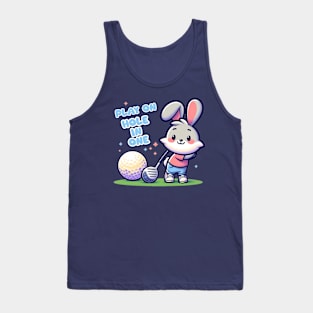 Rabbit golf player Tank Top